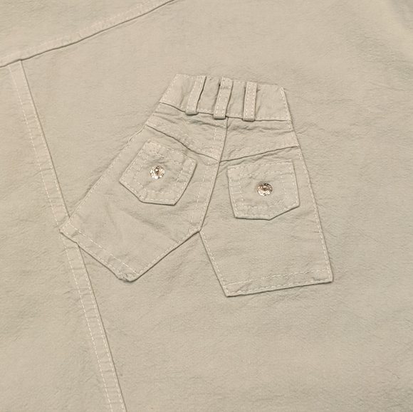 HUGO BOSS Light Green Denim Overall Retro 90s Style Dress/Jumper Skirt Size S/M - Picture 12 of 16